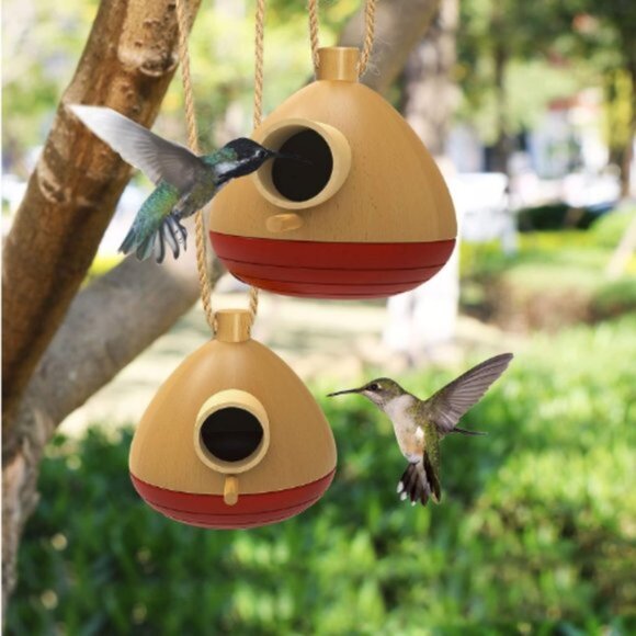 2 pk - Hummingbird Houses - Wooden Birdhouses for Outside - Picture 6 of 9